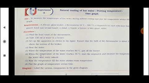 Expt.6. Natural Cooling of hot water:Plotting temperature -time graph. SSC science practicals
