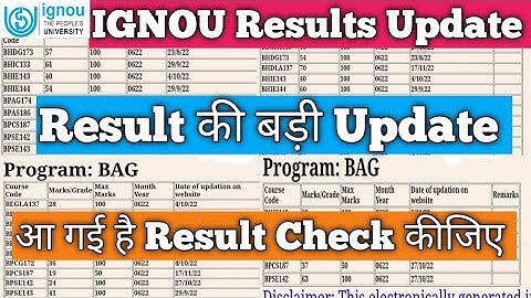 IGNOU Results Update June 2022 IGNOU Evaluation Result Update June 2022