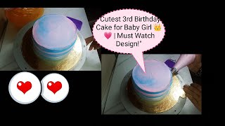 😍✨Beautiful cake design for 3 year baby girl/Birthday cake design/cake decoration  screenshot 5