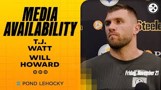 T.J. Watt & Will Howard Media Availability (Nov. 21) | Pittsburgh Steelers