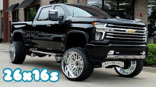 HUGE 26x16s on a 2022 Chevy getting an ALL CHROME 9” FTS  | Lifted Chevy | 2022 Silverado | KG1