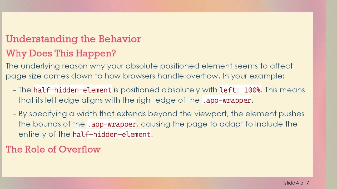 Understanding Why Your Absolute Positioned Element Affects Page Size