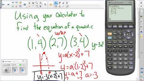 Quadratic regression using calculator