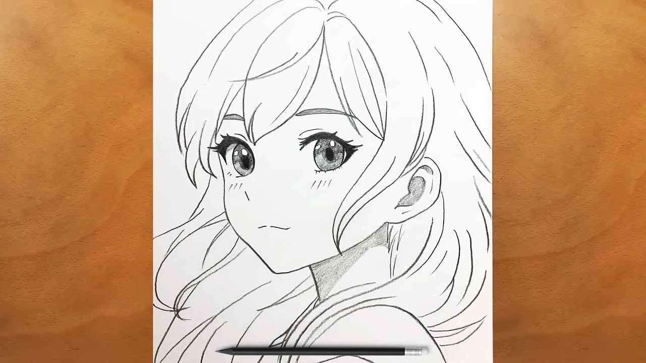 How to Draw Anime Girl with Big Eyes | Step-by-Step Pencil Sketch - YouTube