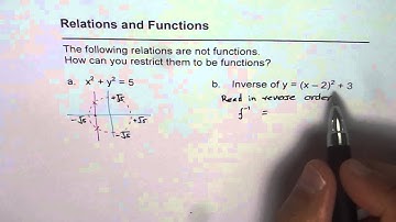 Restrict Domain or Range to Make Relation as Function