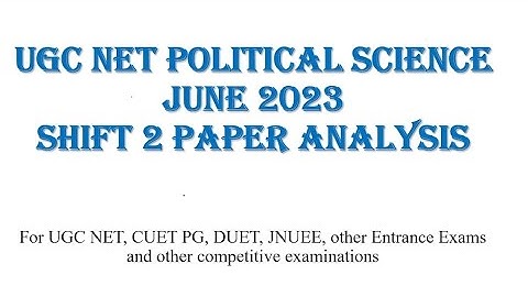 UGC NET Political Science June 2023 shift 2 Paper Analysis|Answer Key| @politicalyodha475