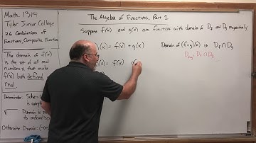 2.6.3 Combinations of Functions; Function Composition – The Algebra of Functions, Part 1