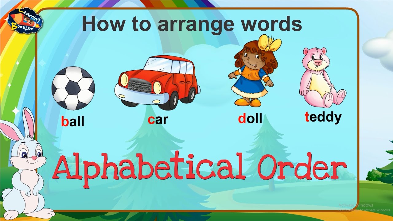 Words in Alphabetical order for Kids.