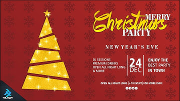 Christmas Banner Design | How To Create Shining Stars In Corel Draw | Invitation Design