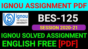 BES-125 Solved Assignment 2021, BES 125 Solved Assignment 2020-21 in English, BES 125 Assignment