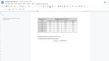 Google Spreadsheet Tutorial for labs - including error bars