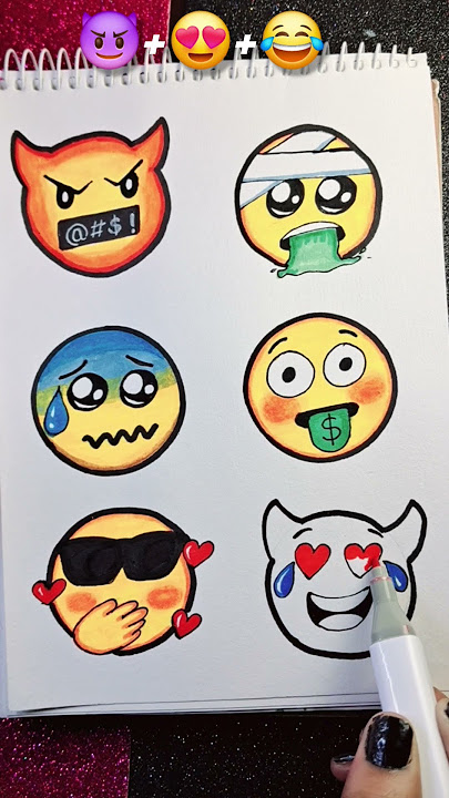 😈😍😂 emoji mixing || easiest drawing #shorts #viral #satisfying #emojiart