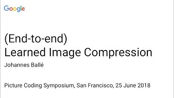 PCS 2018 – Learned Image Compression