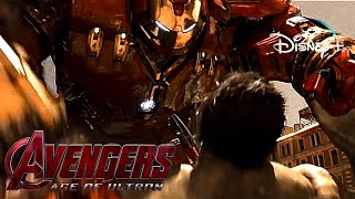 Avengers Age Of Ultron Hulk Vs Hulk-Buster - Fight Scene Disney 2015
