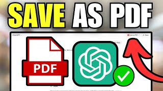 How To Save ChatGPT Conversations as PDF Document