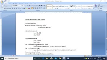 OS: Lecture #13 on Arrays in Shell Scripting