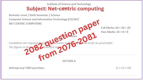 Netcentric Computing Question Paper 2082 | Predicted from 2076-2081 #bsccsit #2082