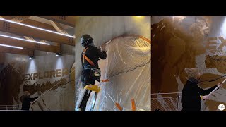 Création Et Mise En Oeuvre Dun Fresque Monumentale Pour Une Gare De Ski Technologique Aux 2 Alpes