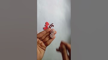 diy heart shape quilling earrings #shorts