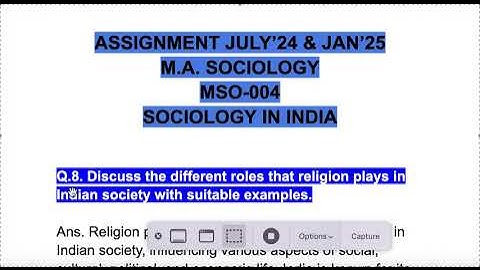 SOLVED MSO-004 IGNOU ASSIGNMENT JULY’24 & JAN’25 D/f  roles of religion in Indian society with e.g.