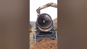 Wroking video of Trommel : seperate stone mining sand machine - China rotary drum screen