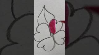 Double colour mini flower drawing idea shorts drawing art flowerdrawing youtubeshorts viral