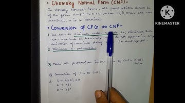 CHOMSKY NORMAL FORM(CNF)