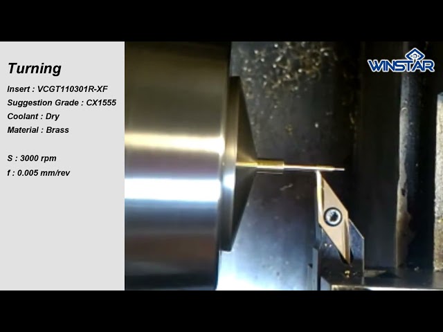 Turning - VCGT110301R Insert | Winstar Cutting Tools | 萬事達捨棄式車刀