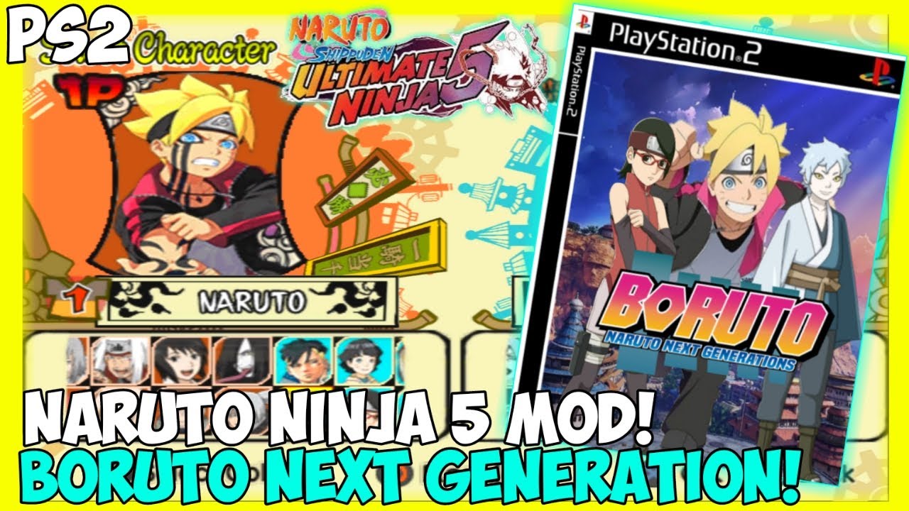 KEREN! NARUTO ULTIMATE NINJA 5 MOD BORUTO NEXT GENERATION! DI PS2!