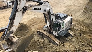 Liebherr 984 Excavator Loading Mercedes & MAN Trucks - Labrianidis Mining Works