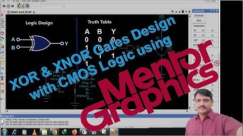 #XOR and #XNOR logic gates design with CMOS Logic using #MentorGraphics Tool.