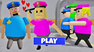 LOVE STORY - POLICE GIRL PRISON RUN! OBBY ALL JUMPSCARES #roblox