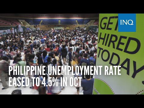 Philippine unemployment rate eased to 4.5% in Oct