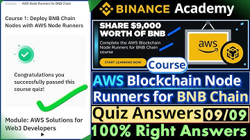Binance Academy AWS Blockchain Node Runners for BNB Chain Course Answers || Win Free BNB Reward