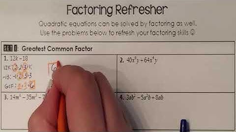 Lesson 3.1 Greatest Common Factor Review