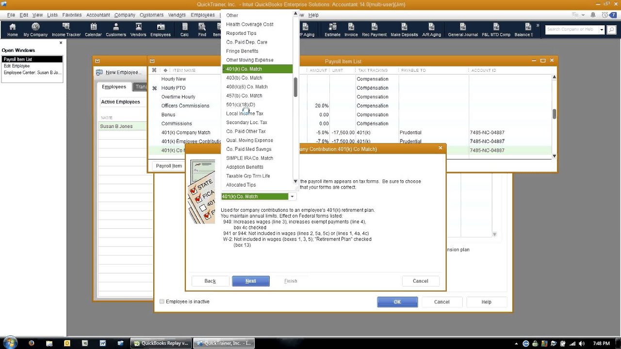 401k Quickbooks Chart Of Accounts