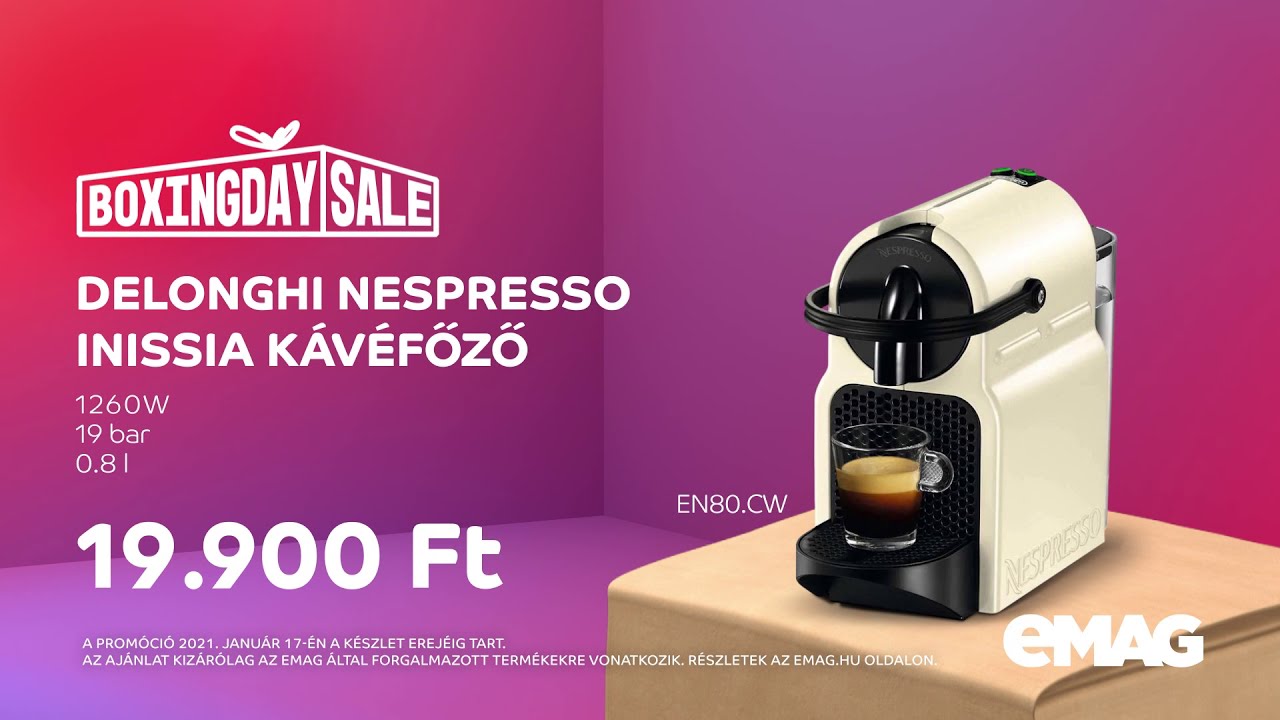 Boxing Day az eMAGon január 17én MA! Akár 40! Delonghi Nespresso