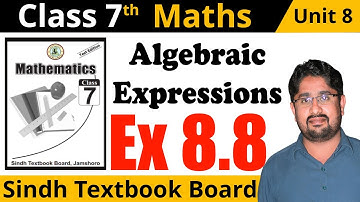 🔴 Unit 8 Exercise 8.8 Class 7 Maths Sindh Textbook Board