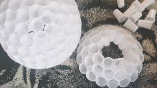 How to make easy simple Snowman with disposable plastic cups.