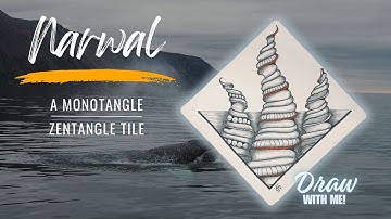 Zentangle Tile | Narwal Monotangle | Relaxing, Mindful Art