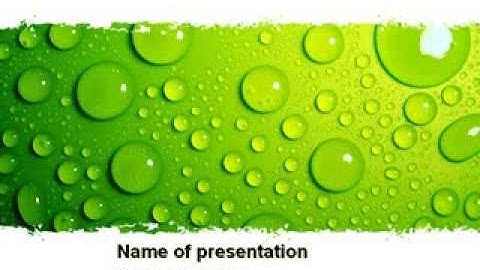 Green Water Drops PowerPoint Template by PoweredTemplate.com