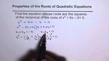 1 Quadratic Equation With Reciprocal Square as Roots