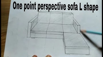 Learn how to draw sofa L shape one point perspective drawing #sofa #theuniqueinteriordesign #drawing
