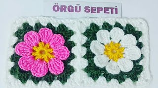 ÇİÇEKLİ KARE MOTİF(FLOWER MOTIF) CROCHET DESIGN BLANKET