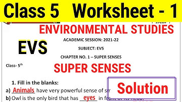 EDMC Worksheet 1 Class 5 EVS class 5th Environmental Studies worksheet 1 with Solution
