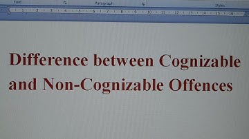Difference between   Cognizable Offence  &  Non-Cognizable Offence   //      of CRPC.