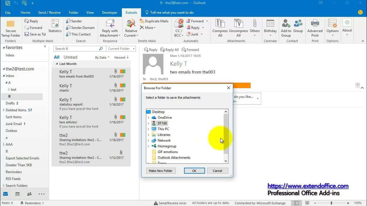 How to count the total number of attachments in selected emails in