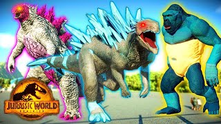 Godzilla Vs King Kong Vs Shimo Vs Indominus Rex , Big Dinosaurs Fighting Jurassic World Evolution 2 by Ultimate vs Battle 676 views 6 days ago 11 minutes, 41 seconds