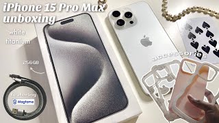 iPhone 15 Pro Max Unboxing 🖇️ ft. Magtame | 256GB | aesthetic unboxing | accessories