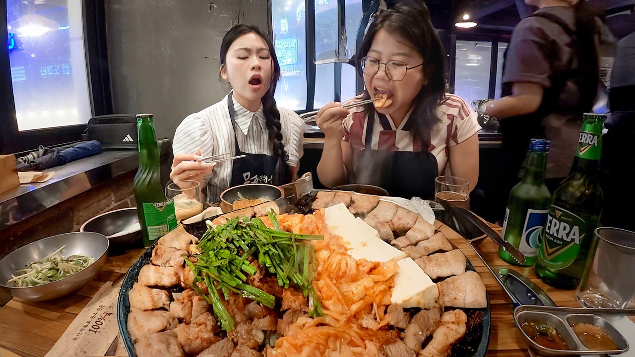 한국에서 솥뚜껑 삽겹살에 소맥을 처음 먹어 본 베트남 직원들